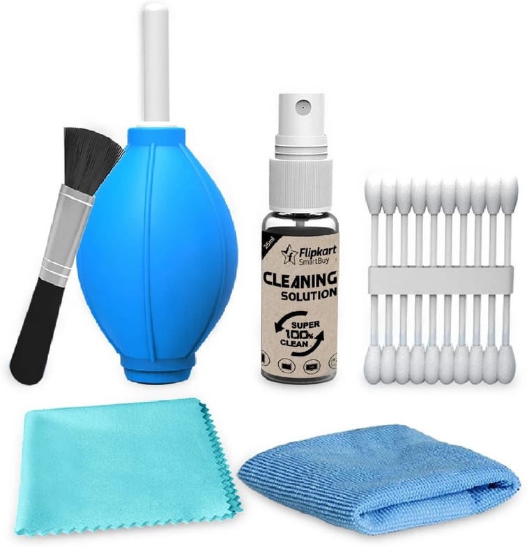 Professional 6-in-1 Cleaning Kit (Air Blower, Cotton Swabs, Suede + Plush Micro-Fiber Cloth, Brush,Cleaning Solution) for Laptops, Computers, Mobiles  (GZ-CK-104_1)
