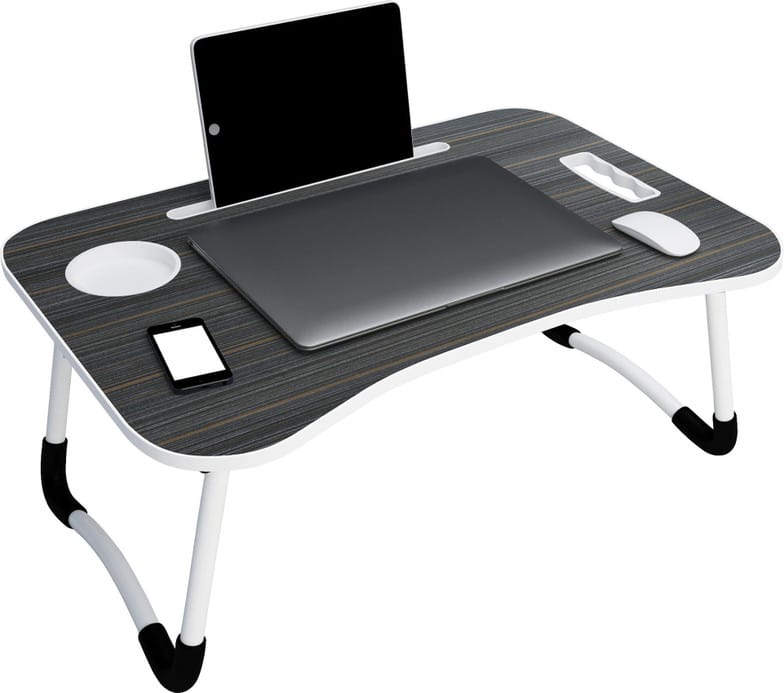 Story@home Wood Portable Laptop Table  (Finish Color - Black)