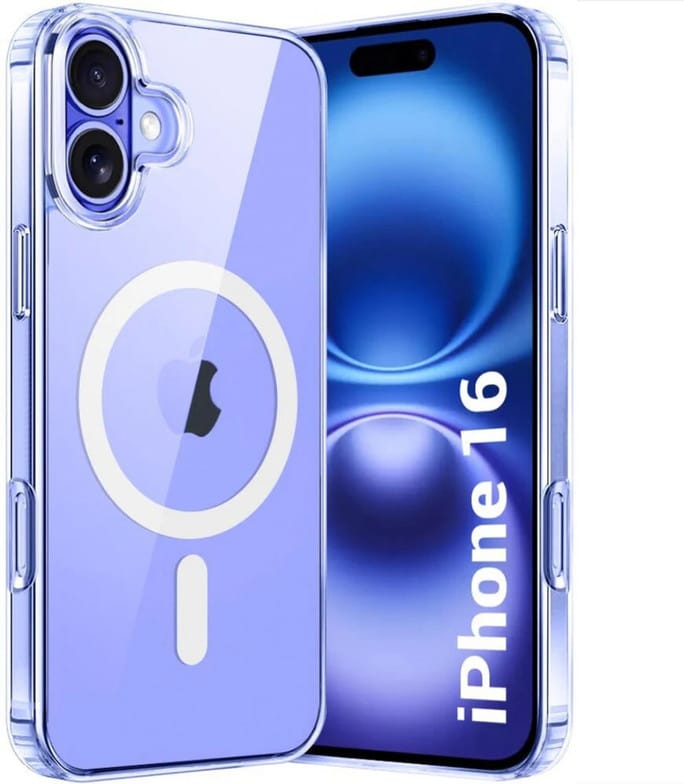 Doubledicestore Back Cover for iphone 16  (Transparent, Magsafe, Pack of: 1)